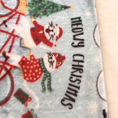 家具製造販売業のおもちゃ毛布のための印刷されたクリスマスのフランネルの羊毛の生地300gsm