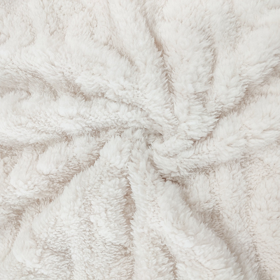冬のパジャマのための白く総括的なPlush Shuのベルベティーンの生地270 GSM柔らかいSherpa