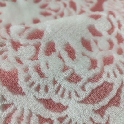 花の焼損のフランネルの羊毛の生地150Dポリエステル寝間着300GSM
