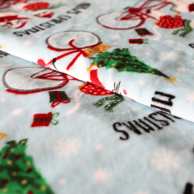 家具製造販売業のおもちゃ毛布のための印刷されたクリスマスのフランネルの羊毛の生地300gsm