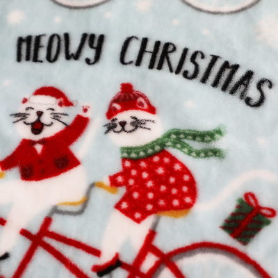 家具製造販売業のおもちゃ毛布のための印刷されたクリスマスのフランネルの羊毛の生地300gsm