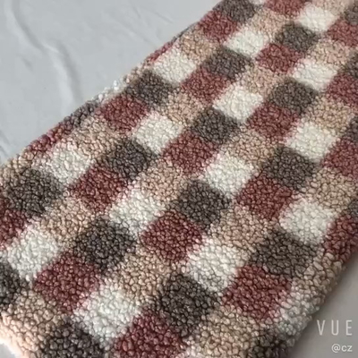 格子縞によって印刷されるSherpaは家具製造販売業のHometextileのハンドバッグのための生地300gsmを羊を刈る