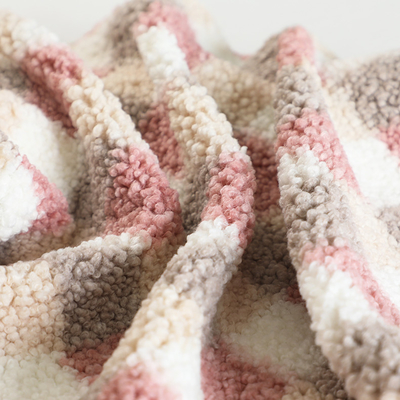 格子縞によって印刷されるSherpaは家具製造販売業のHometextileのハンドバッグのための生地300gsmを羊を刈る